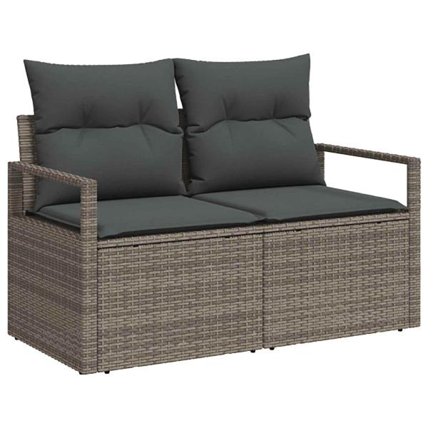 Sofa Set 6 stk. Grau und Dunkelgrau Polyrattan und Stahl