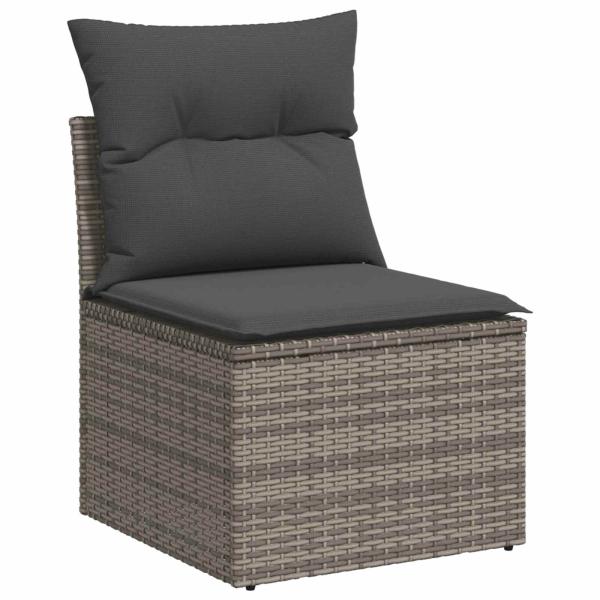 Sofa Set 6 stk. Grau und Dunkelgrau Polyrattan und Stahl