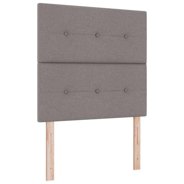 Ottoman Bett mit Matratze mit Kopfteil Taupe 90 x 190 cm Stoff