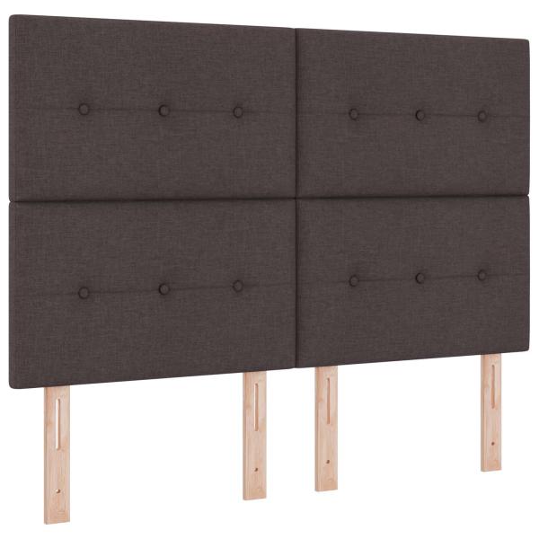 Ottoman Bett mit Matratze Dunkelbraun 140 x 200 cm Stoff