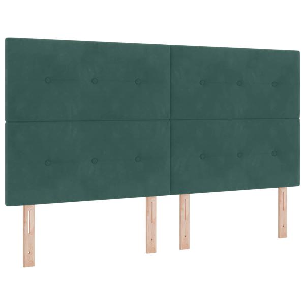 Ottoman Bett mit Matratze Dunkelgrün 180 x 200 cm Samt