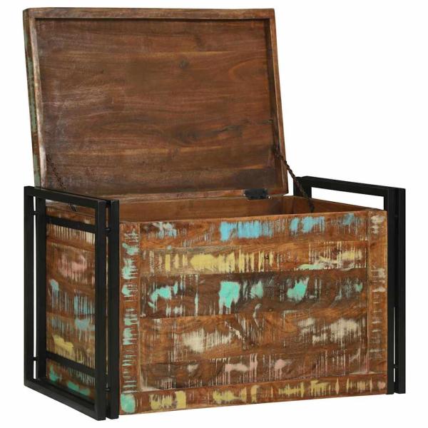 Aufbewahrungsbox Braun und Schwarz 80 x 50 x 50 cm Altholz