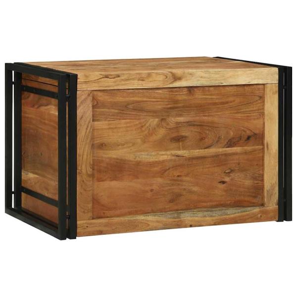 Aufbewahrungsbox Braun und Schwarz 80 x 50 x 50 cm Akazienholz