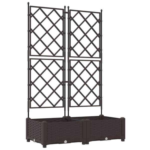 Garten-Pflanzgefäß 2 stk. Braun 80 x 40 x 125,5 cm PP