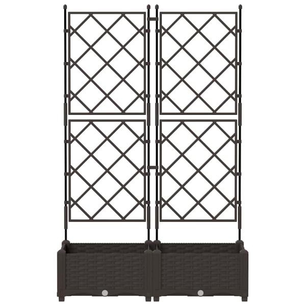 Garten-Pflanzgefäß 2 stk. Braun 80 x 40 x 125,5 cm PP