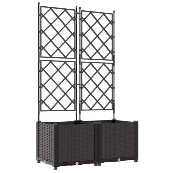 Garten-Pflanzgefäß 2 stk. Braun 80 x 40 x 143 cm PP