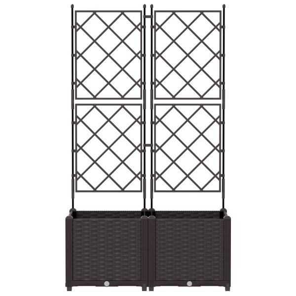 Garten-Pflanzgefäß 2 stk. Braun 80 x 40 x 143 cm PP