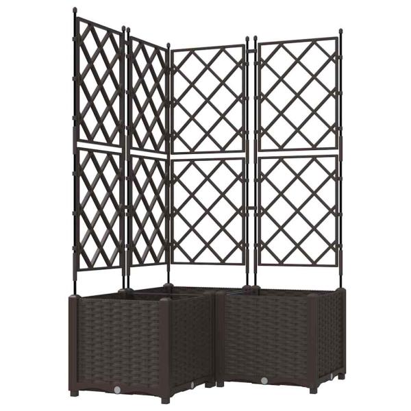 Garten-Pflanzgefäß 3 stk. Braun 80 x 80 x 143 cm PP