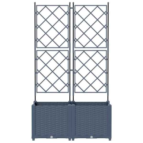 Garten-Pflanzgefäß 2 stk. Grau 80 x 40 x 143 cm PP