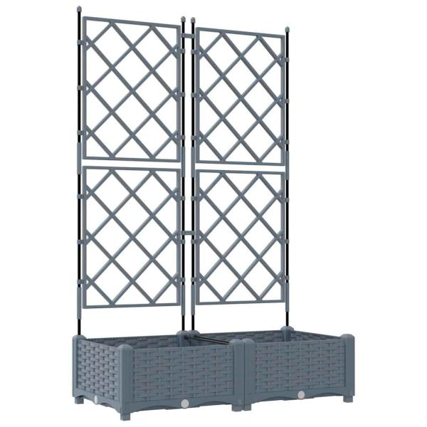 Garten-Pflanzgefäß 2 stk. Hellgrau 80 x 40 x 125,5 cm PP