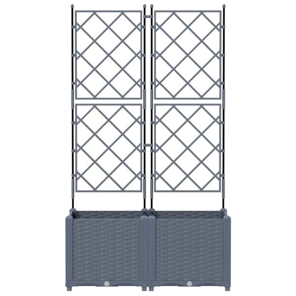 Garten-Pflanzgefäß 2 stk. Hellgrau 80 x 40 x 143 cm PP