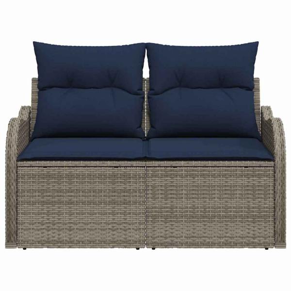 Garten-Sofa mit Kissen 121 x 62 x 69 cm Poly-Rattan