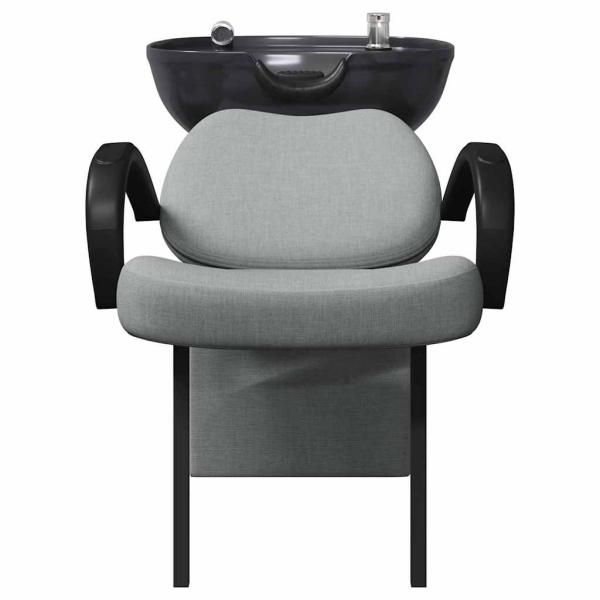 Shampoo Stuhl Hellgrau und Schwarz 136 x 60 x 92 cm Stoff