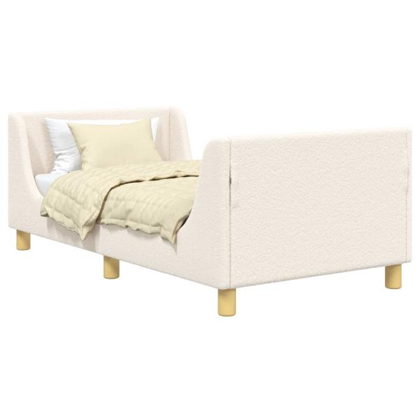 Kinderbettgestell mit Kopfteil Creme 80 x 160 cm Bouclé