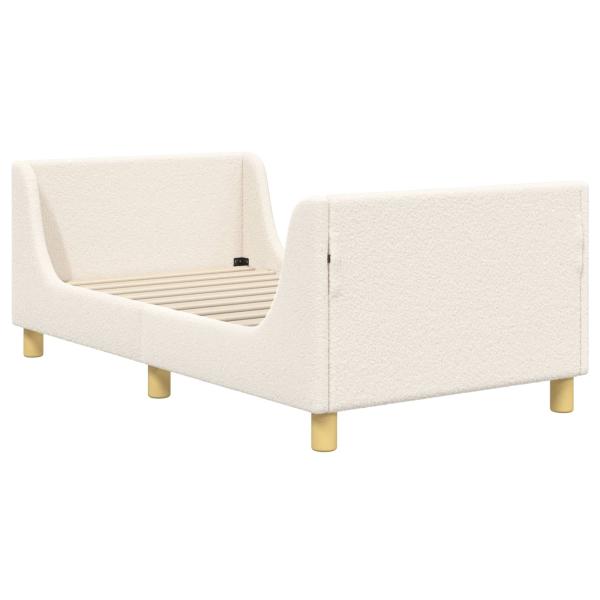 Kinderbettgestell mit Kopfteil Creme 80 x 160 cm Bouclé