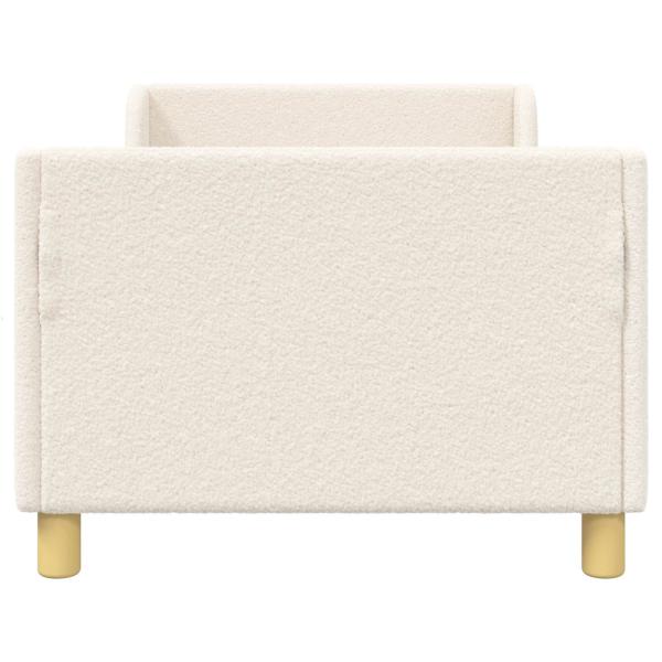 Kinderbettgestell mit Kopfteil Creme 80 x 160 cm Bouclé