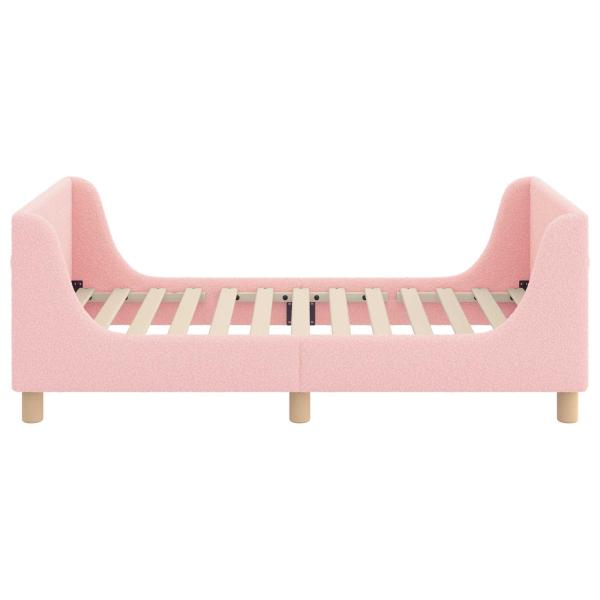 Kinderbettgestell mit Kopfteil Rosa 80 x 160 cm Bouclé