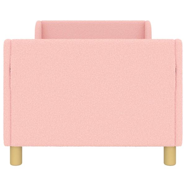 Kinderbettgestell mit Kopfteil Rosa 80 x 160 cm Bouclé
