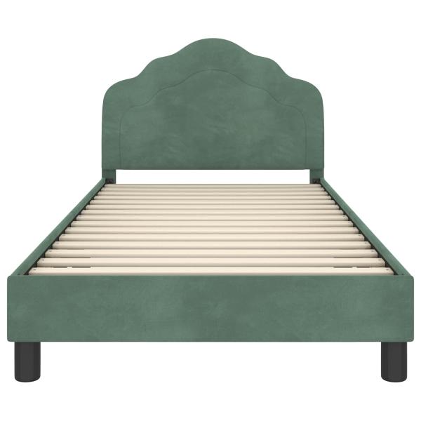 Kinderbettgestell mit Kopfteil Meergrün 90 x 190 cm Samt