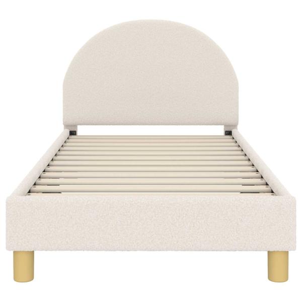Kinderbettgestell mit Kopfteil Creme 80 x 160 cm Bouclé