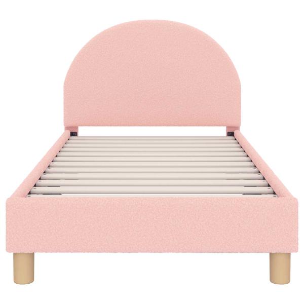 Kinderbettgestell mit Kopfteil Rosa 80 x 160 cm Bouclé