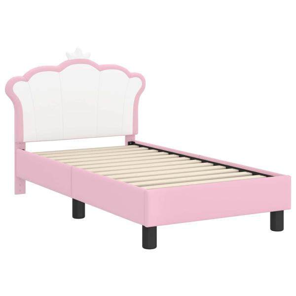 Kinderbettgestell mit Kopfteil Rosa 70 x 140 cm PU