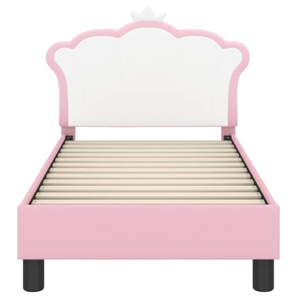 Kinderbettgestell mit Kopfteil Rosa 70 x 140 cm PU