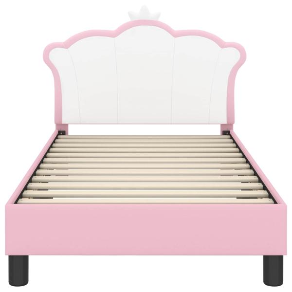 Kinderbettgestell mit Kopfteil Rosa 80 x 160 cm PU