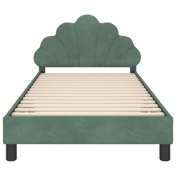 Kinderbettgestell mit Kopfteil Meergrün 90 x 200 cm Samt