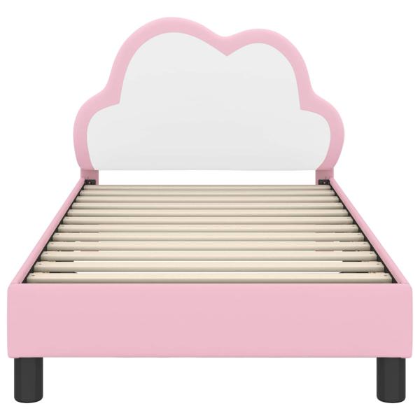 Kinderbettgestell mit Kopfteil Rosa 80 x 160 cm PU