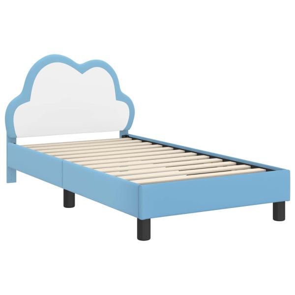 Kinderbettgestell mit Kopfteil Blau 80 x 160 cm PU
