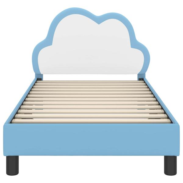 Kinderbettgestell mit Kopfteil Blau 80 x 160 cm PU