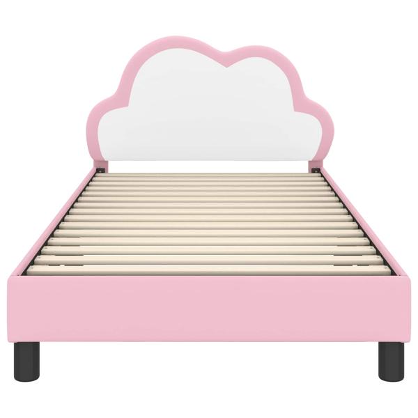 Kinderbettgestell mit Kopfteil Rosa 90 x 200 cm PU
