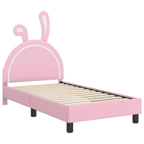 Kinderbettgestell mit Kopfteil Rosa 80 x 160 cm PU