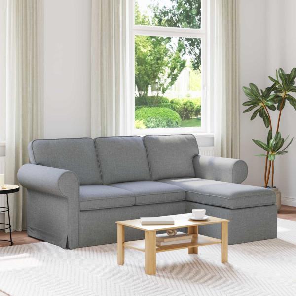ARDEBO.de - Sofa Hellgrau 195 x 138 x 80 cm Stoff