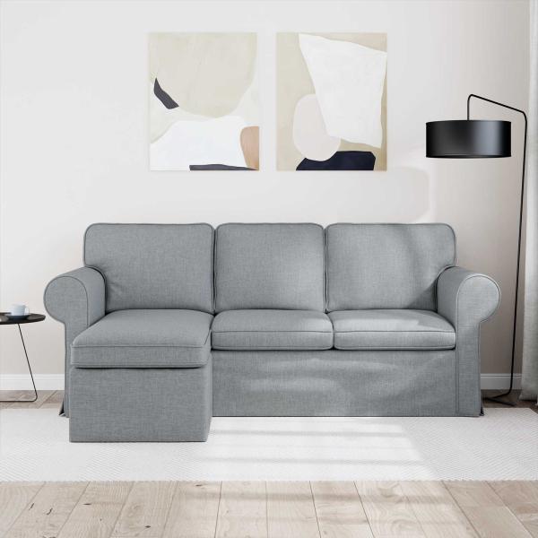 Sofa Hellgrau 195 x 138 x 80 cm Stoff