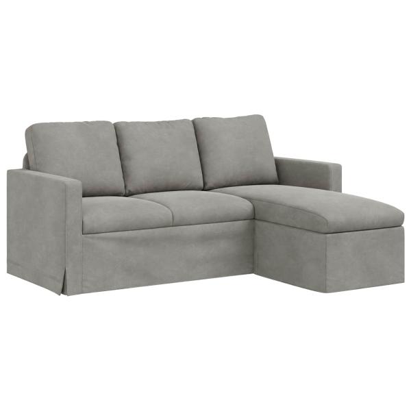 Sofa Hellgrau 178 x 134 x 80 cm Samt