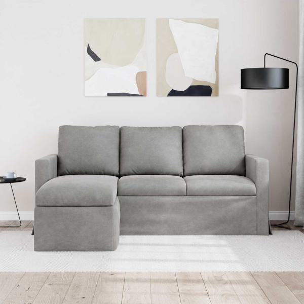 Sofa Hellgrau 178 x 134 x 80 cm Samt