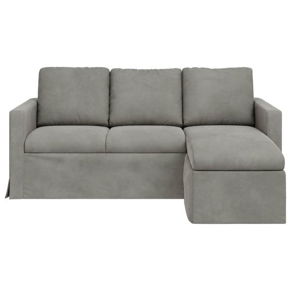 Sofa Hellgrau 178 x 134 x 80 cm Samt