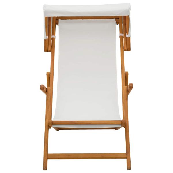 Liegestuhl 3 Position Massives Eukalyptus Holz Creme