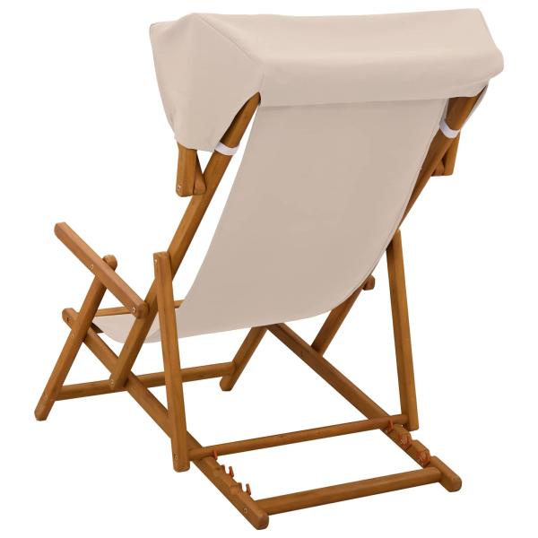 Liegestuhl 3 Position Massives Eukalyptus Holz Beige