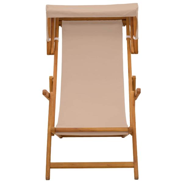 Liegestuhl 3 Position Massives Eukalyptus Holz Taupe