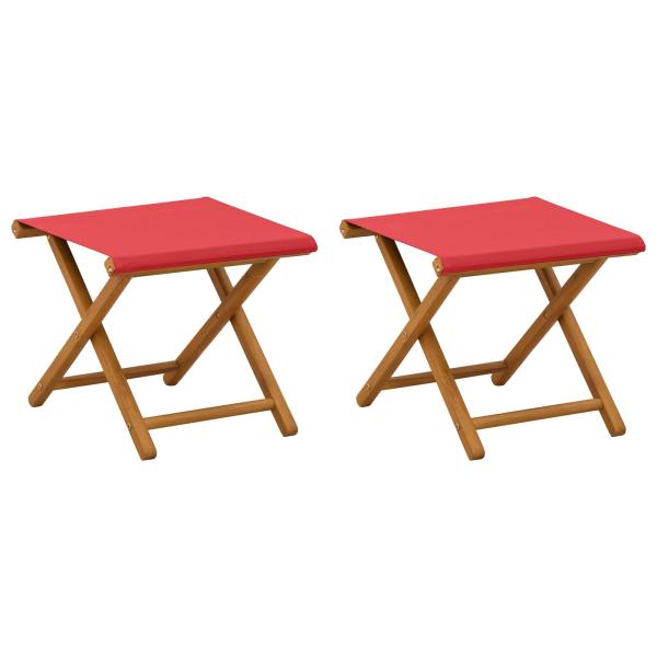 Liegestuhl 2 pcs Massives Eukalyptus Holz Rot