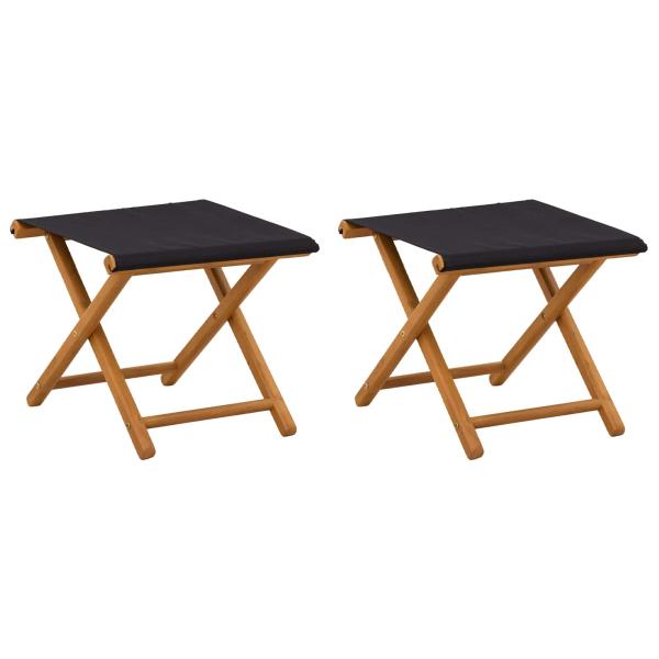 Liegestuhl 2 pcs Massives Eukalyptus Holz Schwarz