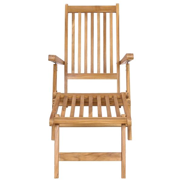 Faltbarer Deckstuhl Natur Massivholz Teak