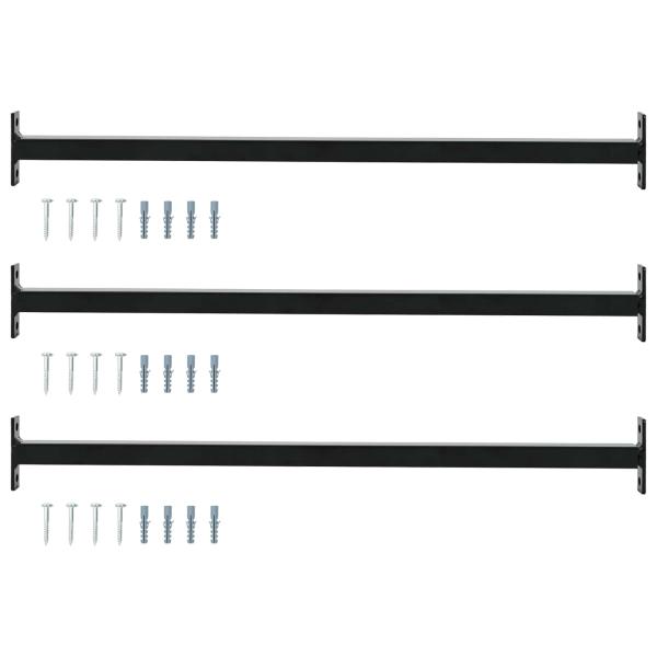 ARDEBO.de - Verstellbarer Fenster-Sicherheitsbalken 3 stk. 710 - 1200 mm