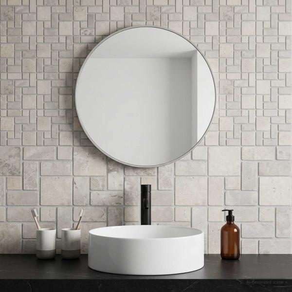 Mosaikfliesen Creme 30 x 30 cm Marmor