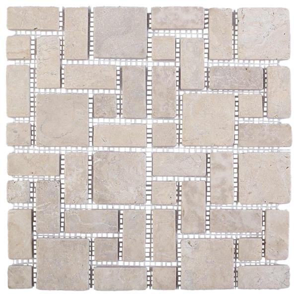 Mosaikfliesen Creme 30 x 30 cm Marmor