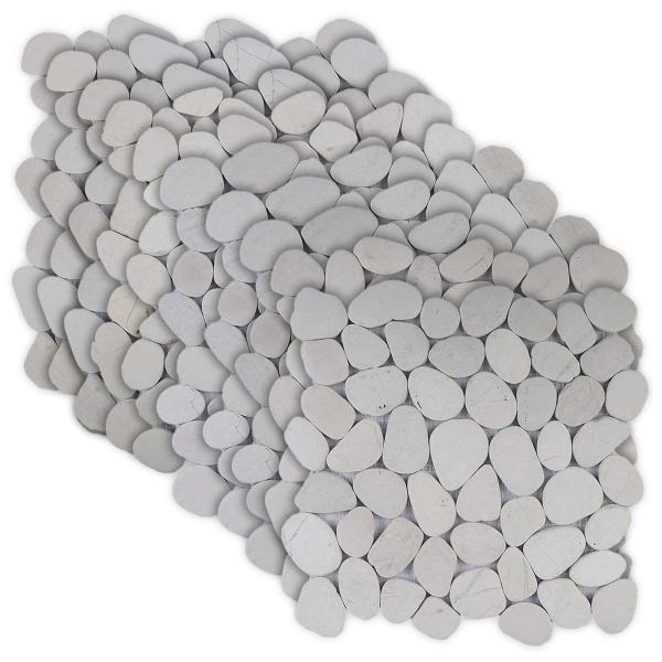 Kieselplatten Weiß 30 x 30 cm Flusskiesel