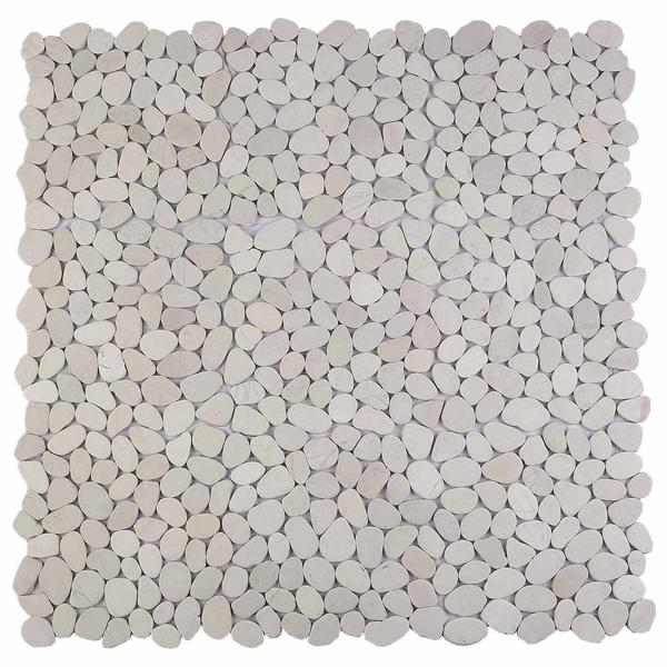 Kieselplatten Weiß 30 x 30 cm Flusskiesel